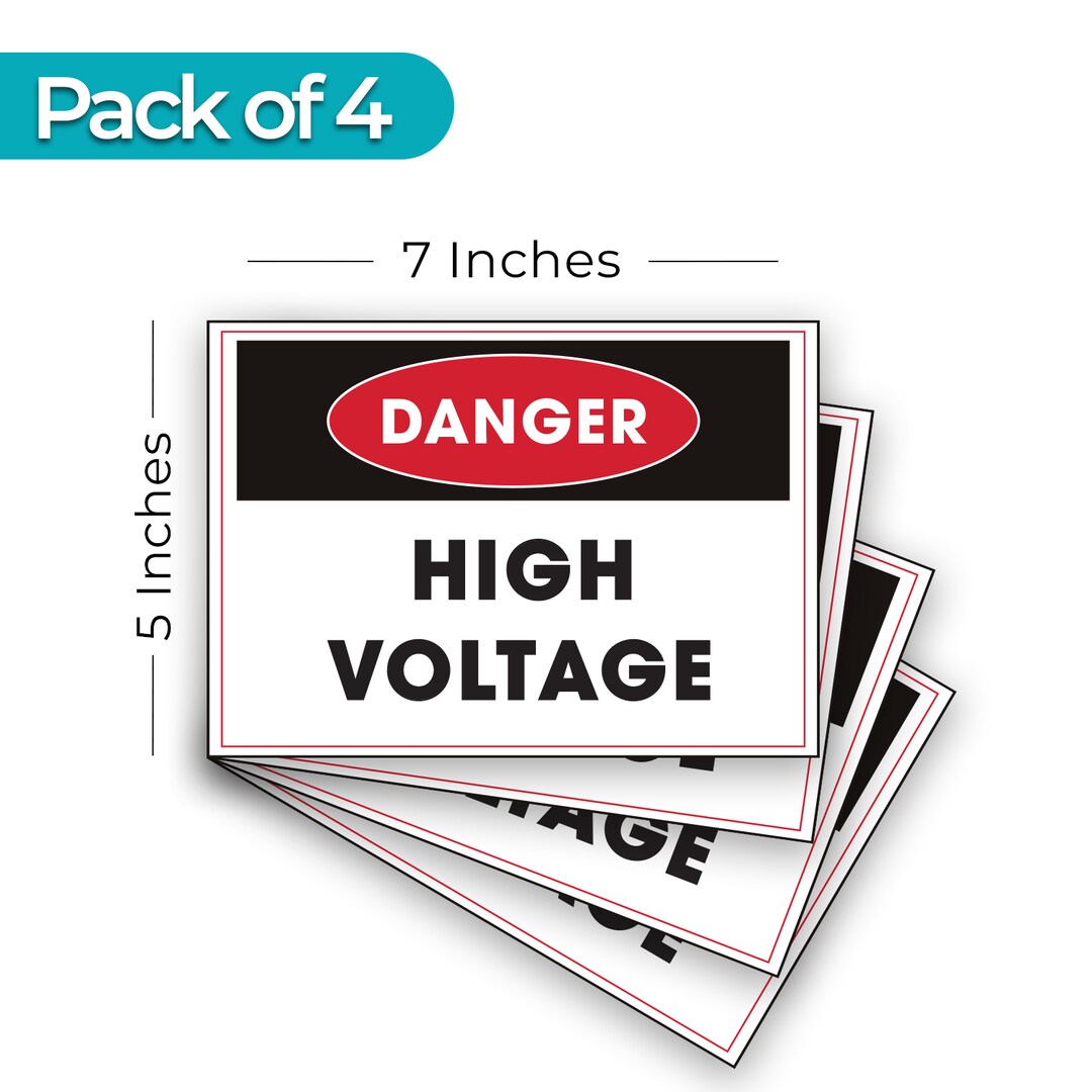 Danger High Voltage Sticker - Warning Safety Vinyl Decal Sign Danger High Voltage Sticker - Warning Safety Vinyl Decal Sign